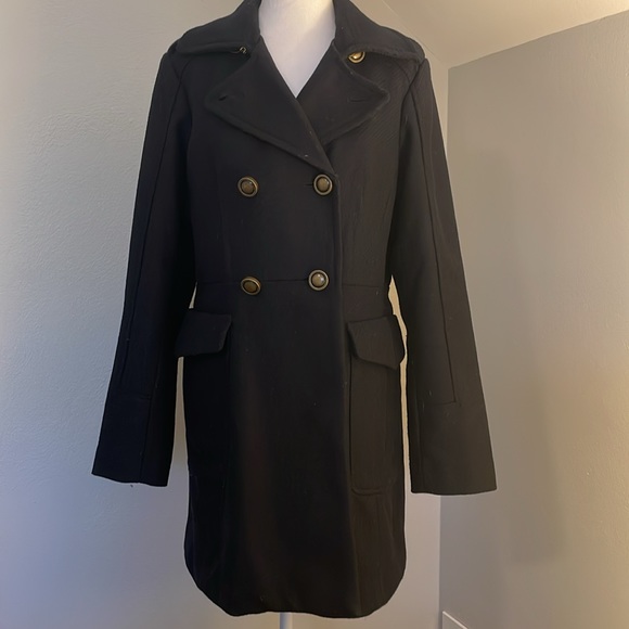 Gap navy blue wool insulated double breasted pea coat size medium - Picture 2 of 5